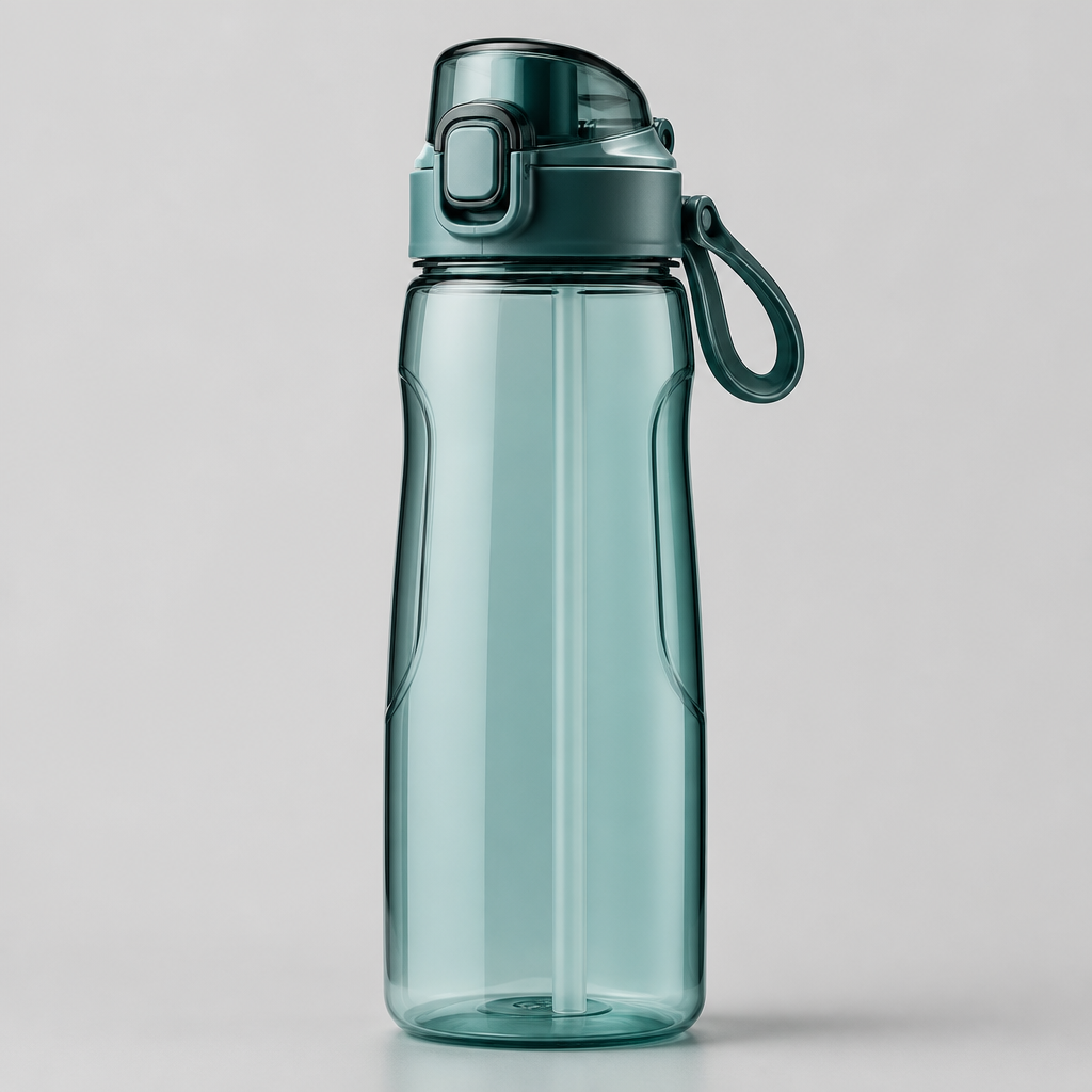 Translucent Tritan sports water bottle with flip-top lid