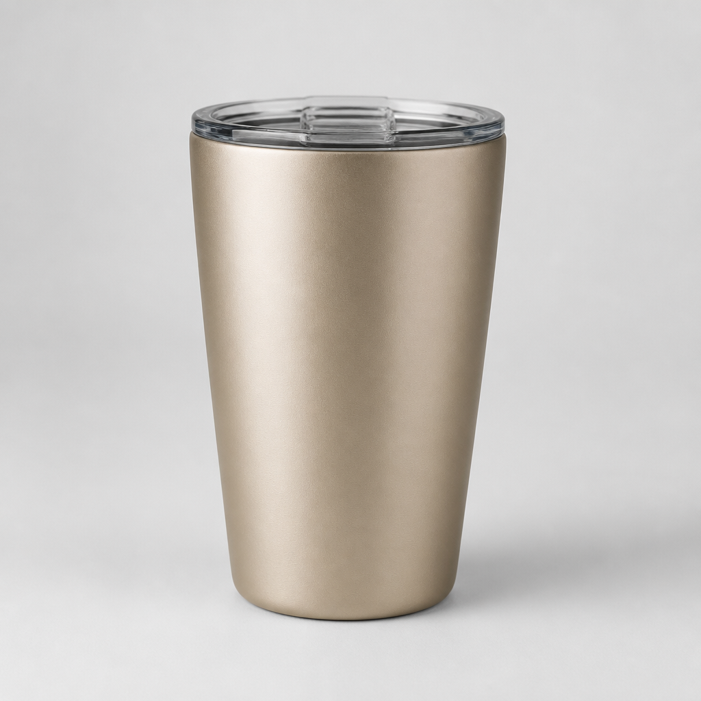 Stainless steel travel tumbler with magnetic slide lid